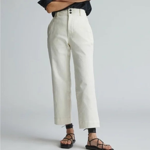 Everlane Pants - Everlane organic cotton wide leg crop pants bone